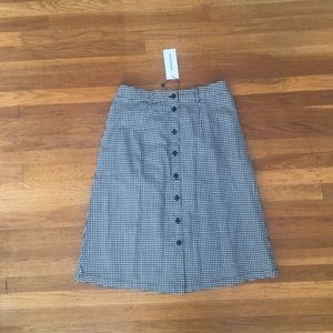 Oak & Fort gingham button front skirt